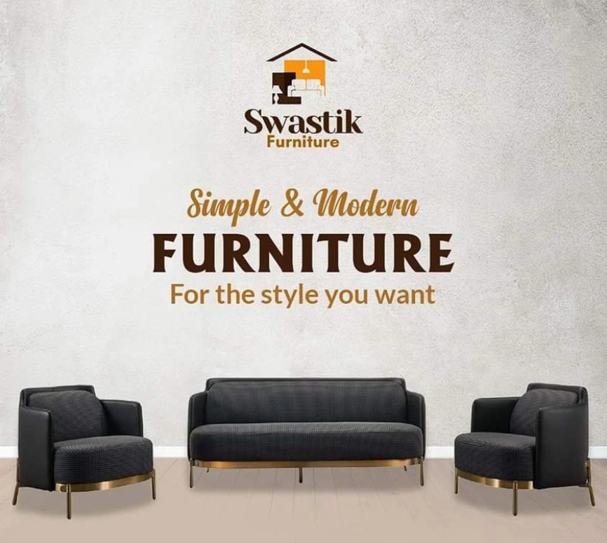 Luxury sofa set at Swastik Furniture showroom in Bardoli